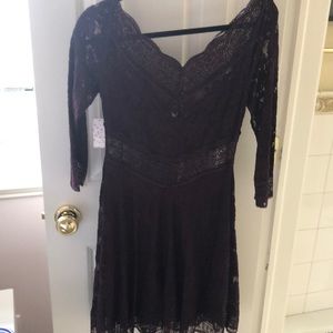 Free people eggplant lace dress with tags